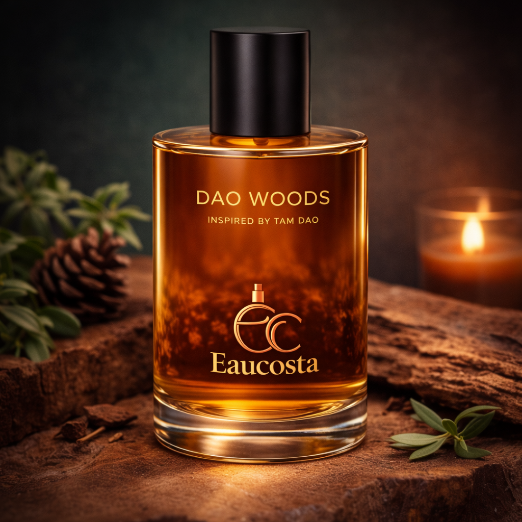Dao Woods perfume by Eaucosta inspired by Tam Dao, warm woody fragrance with sandalwood and earthy notes